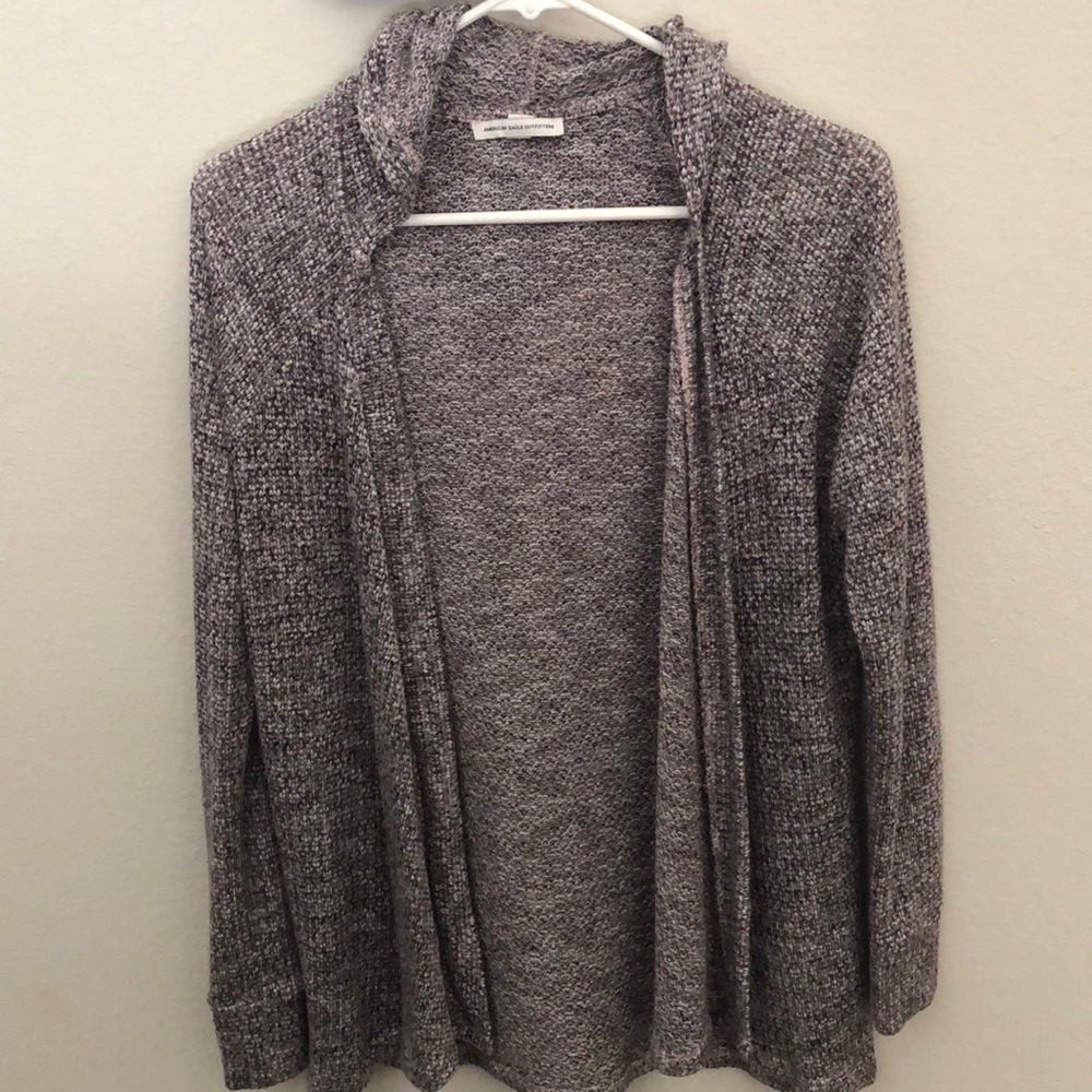 American Eagle burgundy light hooded sweater Small